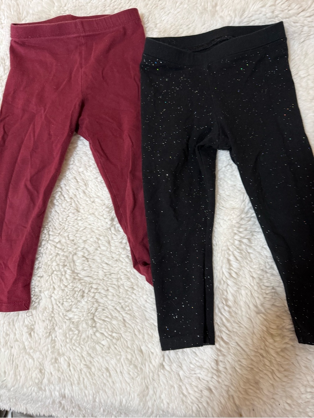 Cat & Jack Maroon and Black Sparkle Kids Leggings - Pack of 2